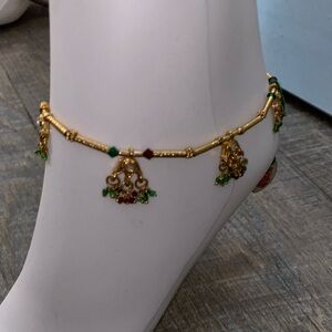 GJ gold-plated Indian anklet/ payal/ jhanjhar